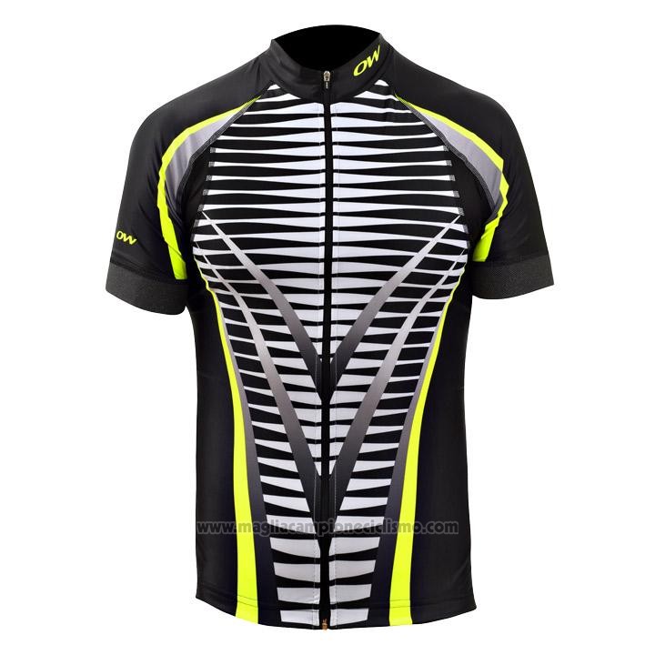 2020 Abbigliamento Ciclismo One Way Nero Giallo Manica Corta e Salopette